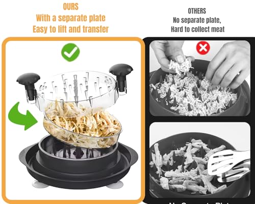 3-Layer Chicken & Meat Shredder (With Cleaning Brush & Tongs & Ergonomic Handle)