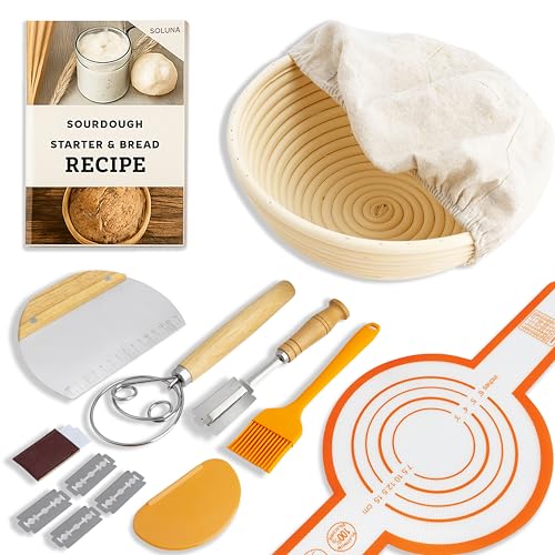 Handmade Eco-Friendly Banneton Proofing Basket & Sourdough Starter Kit