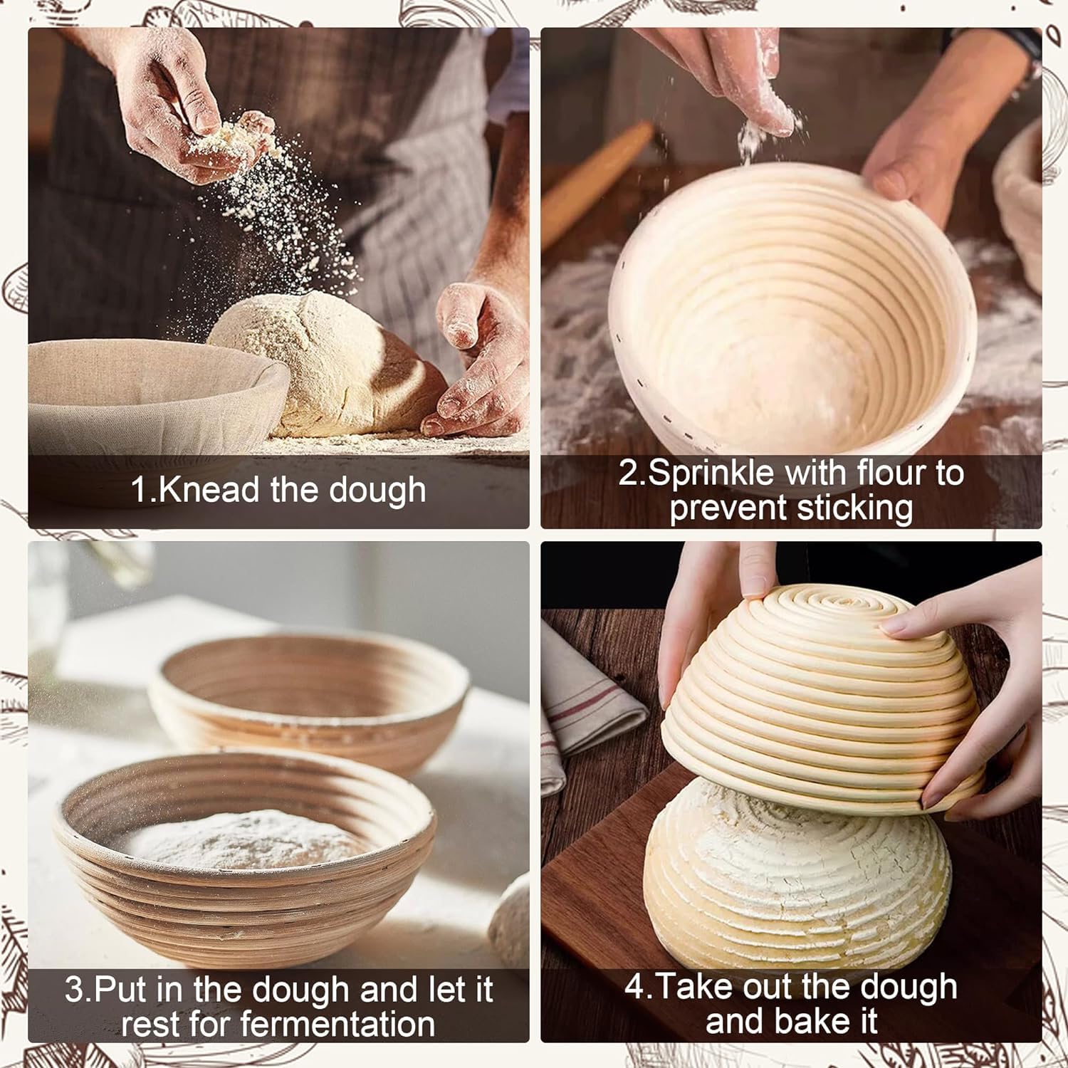 Rattan Bread Basket - 2 Pieces