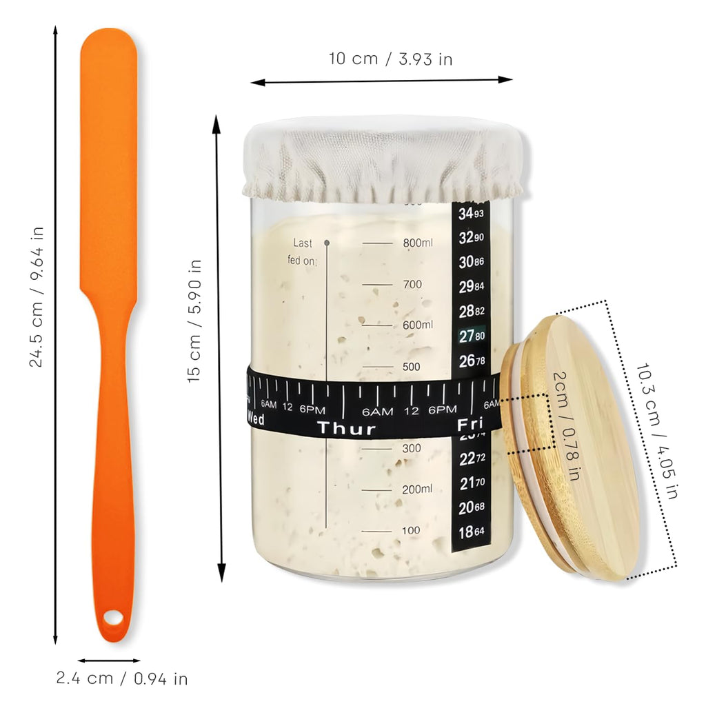 1L Borosilicate Glass Sourdough Starter Kit