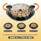 3-Layer Chicken & Meat Shredder (With Cleaning Brush & Tongs & Ergonomic Handle)