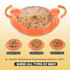 3-Layer Chicken & Meat Shredder (With Cleaning Brush & Tongs & Ergonomic Handle)
