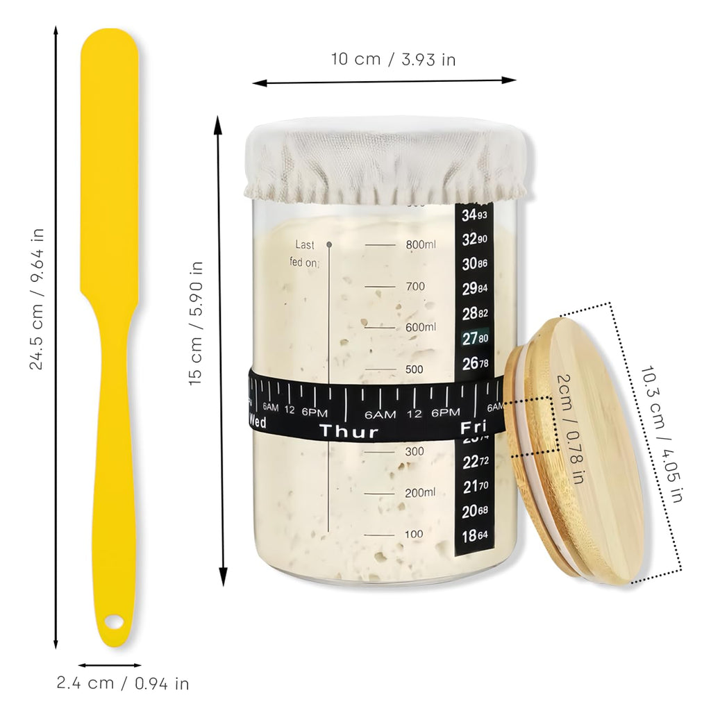1L Borosilicate Glass Sourdough Starter Kit