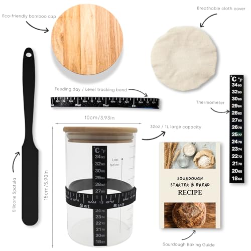 1L Borosilicate Glass Sourdough Starter Kit
