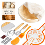 Handmade Eco-Friendly Banneton Proofing Basket & Sourdough Starter Kit