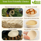 Handmade Eco-Friendly Banneton Proofing Basket & Sourdough Starter Kit