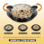 3-Layer Chicken & Meat Shredder (With Cleaning Brush & Tongs & Ergonomic Handle)