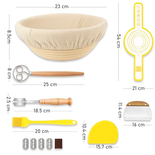 Handmade Eco-Friendly Banneton Proofing Basket & Sourdough Starter Kit