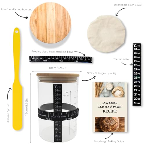 Handmade Eco-Friendly Banneton Proofing Basket & Sourdough Starter Kit